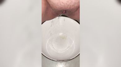 Girl Pees in mixing bowl