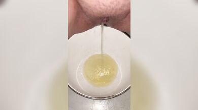 Girl Pees in mixing bowl