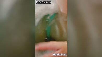 Christina Khalil showing pussy in the Bathtub-lightened version