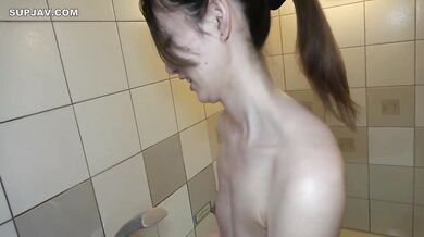 Cute Slim Japanese Girl With Small Tits. Nice Facial