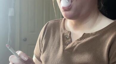 Smoking clip French inhale- full vid going on OF