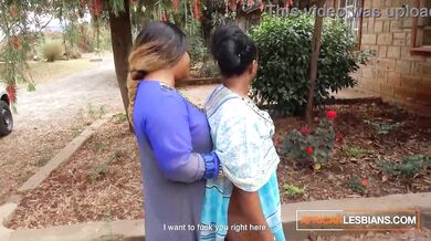 African MILF Lesbians Make Out In Public During House Party