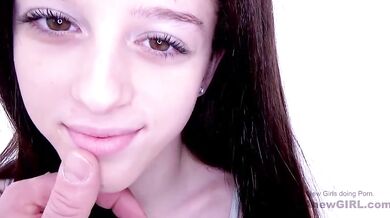 Teen Brunette creampied, CUMS SUPER HARD at Teens Auditions for Dad