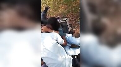 Collage Girl Having Kissing Session With Friend Infront Of Other Friends