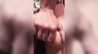 Shaking my ass. Butt shake with hands and virgin asshole stretching