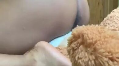 Dry Humping My Teddy Bear w A THONG On | EXTREMELY Hairy Black Pussy