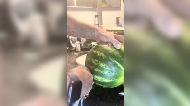 Fucking watermelon ,big dick,love sex