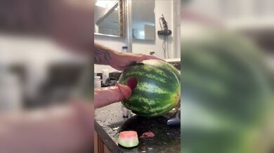 Fucking watermelon ,big dick,love sex