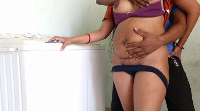 Mechanic serviced my pussy with washing machine, Hindi Porn