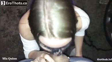 Mia Quinn Parking Lot blow and piss drink