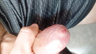 tight foreskin large cock play- playing with my uncut foreskin phimosis cock