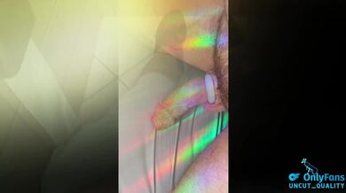 no hands large white uncut cock play! tight foreskin phimosis