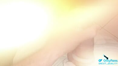 no hands is so much fun! made my uncut cock sooo hard????