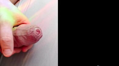 slow foreskin play on an white large uncut cock