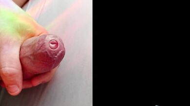 slow foreskin play on an white large uncut cock