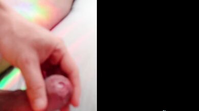 slow foreskin play on an white large uncut cock