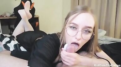 Step Mother Gets Massive Cumshot - Russian Milf Blowjob & Sucking