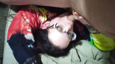 Daddy fat cock makes me gag from deep throating till he cums