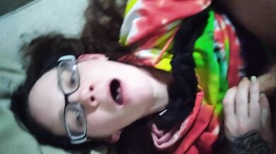 Daddy fat cock makes me gag from deep throating till he cums