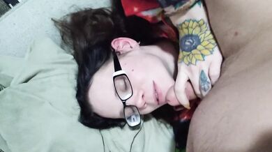 Daddy fat cock makes me gag from deep throating till he cums