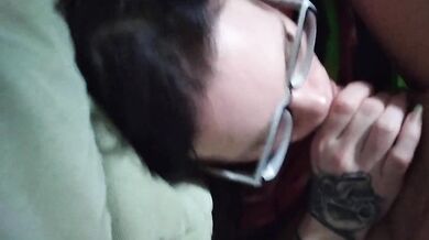 Daddy fat cock makes me gag from deep throating till he cums