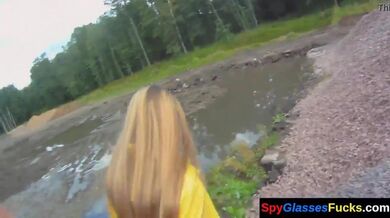 Clothed pov girl fucks on the first date blowjob