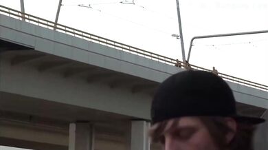 Cum on face of cute blonde teen Alexis Crystal in public sex gang bang orgy joi