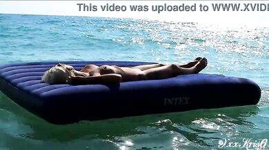 Beautiful girl, big boobs, nude beach, nude in public, nudist, outdoor, blonde, hot bitch, naked girl, naked in public, slow mot