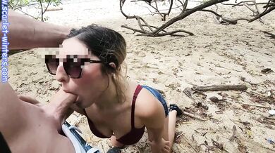 Hot MILF Teacher gives Blowjob to a stranger outdoor