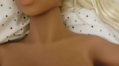 I slap her tits with my cock