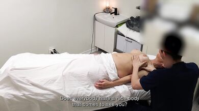 White MILF With Huge Tits And Ass Gets An Asian Cock During Massage