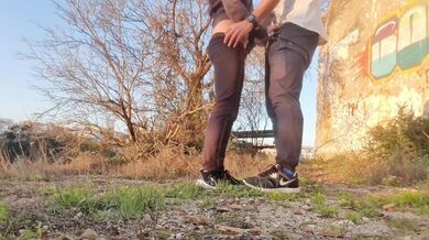 A stranger catches me masturbating in public and fucks with me until we almost get caught