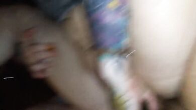 DP with cucumber and dick makes her cum so hard