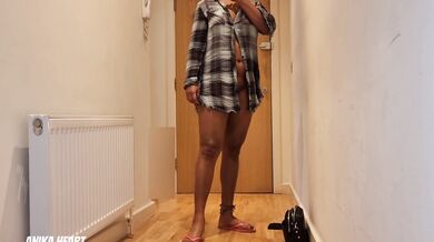 Teasing a Real DELIVERY GUY - Shirt Unbuttoned with No PANTIES or BRA