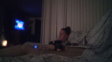 BBW Smoking Cigarettes and Playing Video Games In Black Bra and Panties Part 6