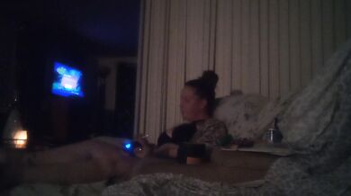 BBW Smoking Cigarettes and Playing Video Games In Black Bra and Panties Part 6