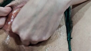 Stretching my giant wet pussy.