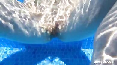 Arousins Kate Quinn Footjob In The Pool Strip Dance