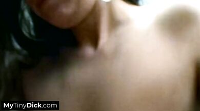 A tiny dick blowjob in the car and later on in the bedroom