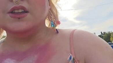 Exhibitionist waking down busy street