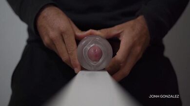 Loud Moaning Fleshlight Screw - Slow Motion Cumshot - Close Up
