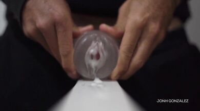Loud Moaning Fleshlight Screw - Slow Motion Cumshot - Close Up