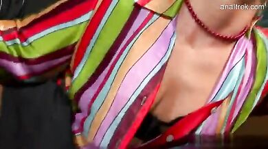 Natural boobs asshole stripping