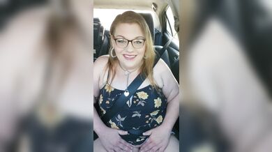 Quick tit flash while riding in car public almost caught