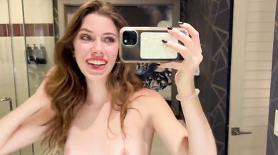 Young Slut Stella Gray Shows Off Creampie Before Going Out In Las Vegas