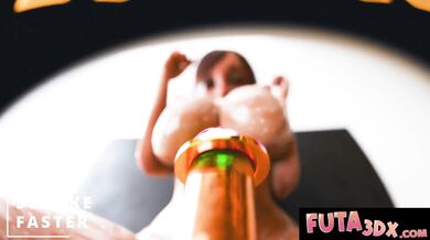 Futa3DX - Hot Babe Gets Titty Fucked By Huge Dildo