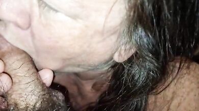 Morning bj with cum swallow - tnfootlvr granny sucks swallows load