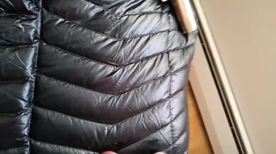 Cumshot on soft Girlfriend G.W. Black Jacket