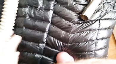 Cumshot on soft Girlfriend G.W. Black Jacket