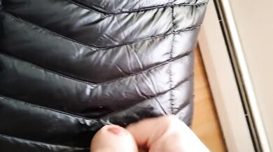 Cumshot on soft Girlfriend G.W. Black Jacket